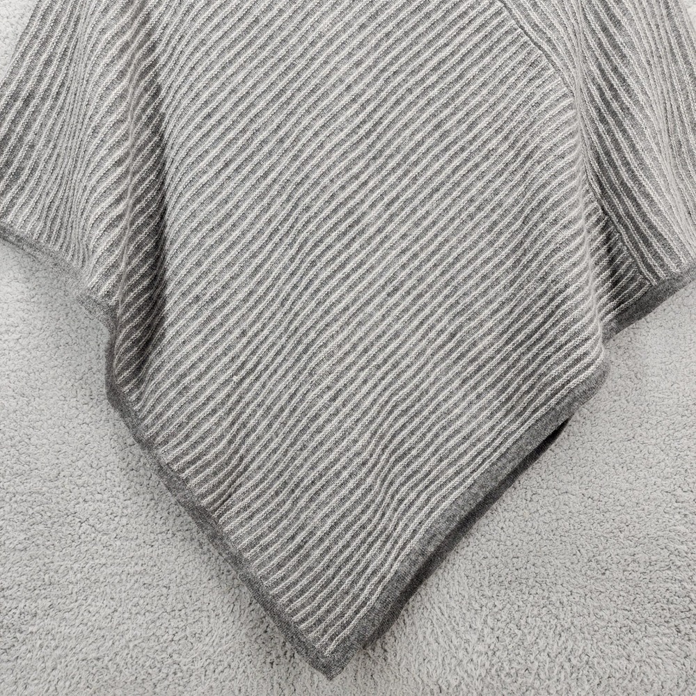 Sofia Cashmere Striped V Neck Poncho One Size 100% Cashmere‎ Grey - Picture 10 of 13